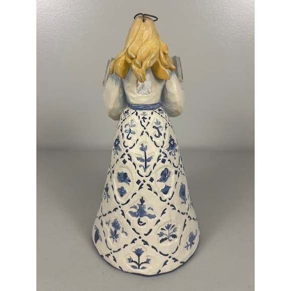 Jim Shore Heartwood Creek Singing Angel Figurine Blue White No Wings 2003 - Picture 4 of 11